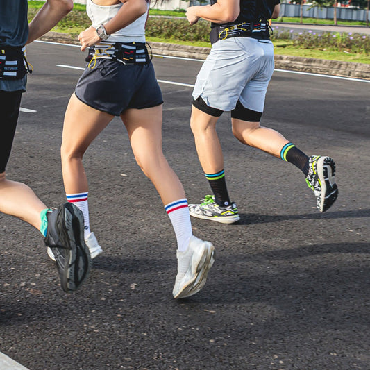 Navy High Cushion Stripe Running Socks