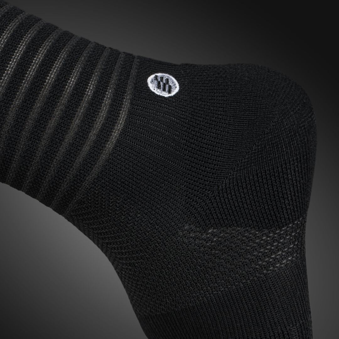 Black White Stripe High Cushion Stripe Running Socks