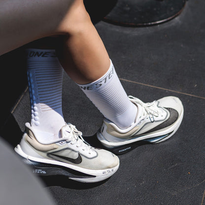 White High Compression Running Socks