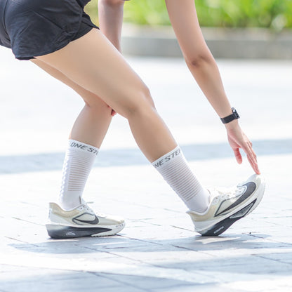 White High Compression Running Socks