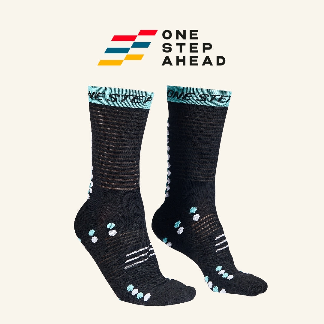 Midnight Mint High Compression Running Socks