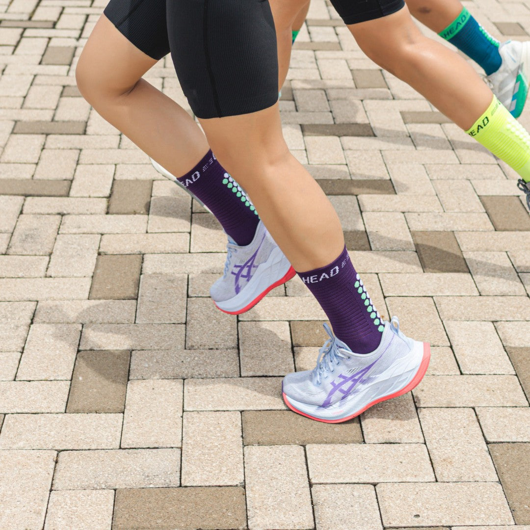 Violet Pulse High Compression Running Socks