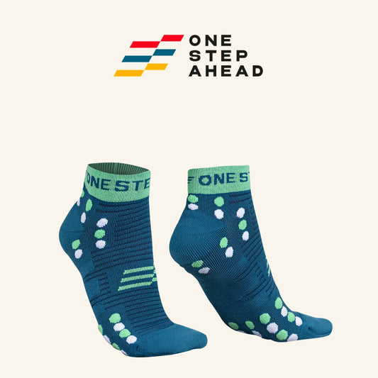 Aqua Lime Low Compression Running Socks