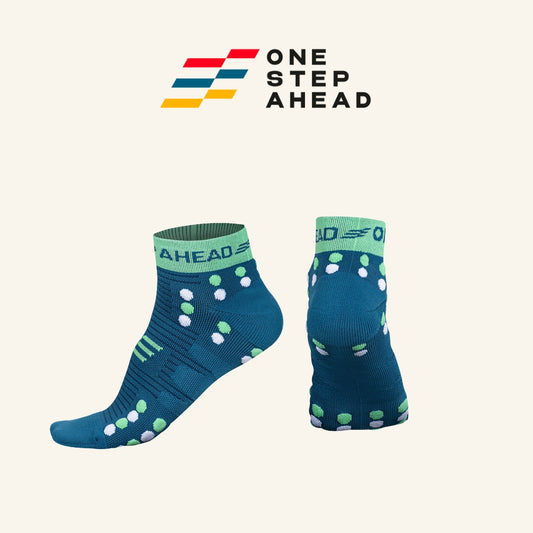 Aqua Lime Low Compression Running Socks