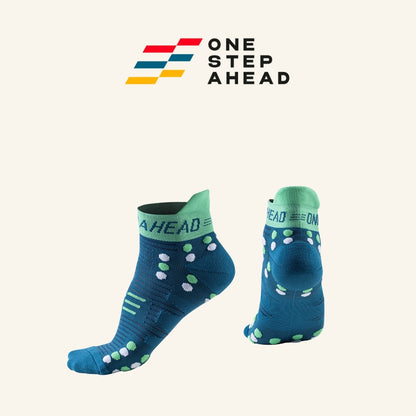 Aqua Lime Low Compression Running Socks