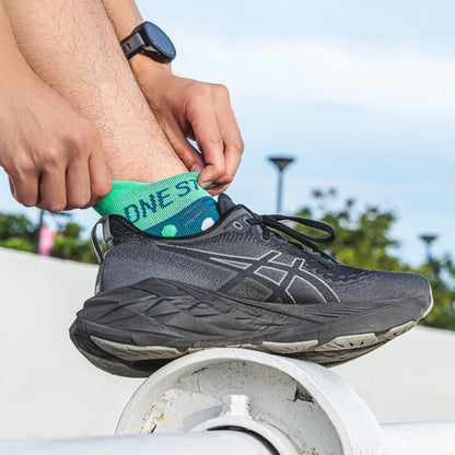 Aqua Lime Low Compression Running Socks
