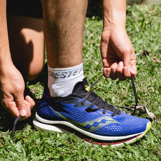 White Low Compression Running Socks
