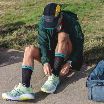 Midnight Mint High Compression Running Socks