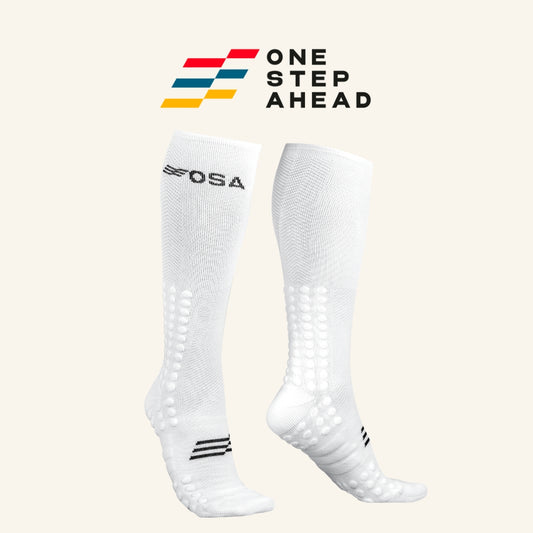 White Max Compression Running Socks