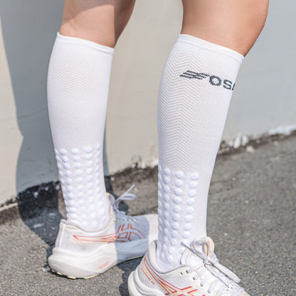 White Max Compression Running Socks