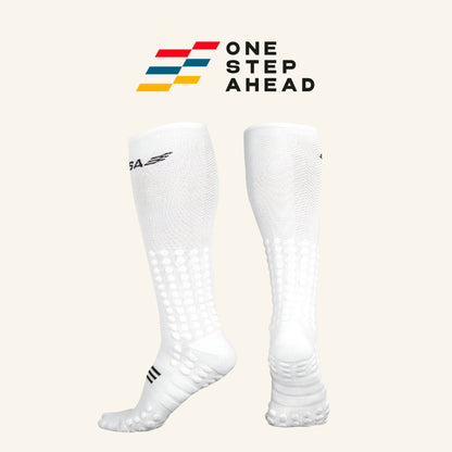 White Max Compression Running Socks