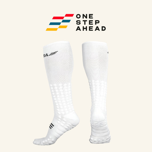 White Max Compression Running Socks